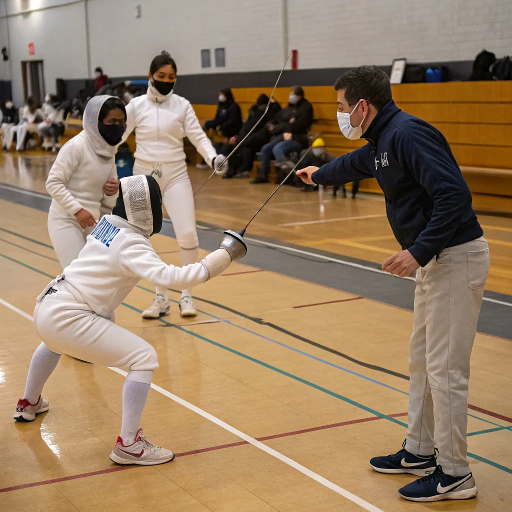 Fencing instruction session